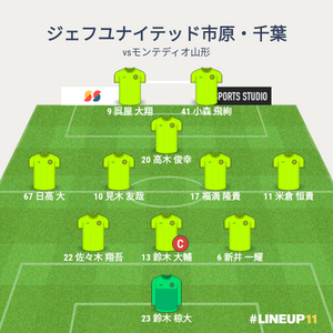 vsモンテディオ山形 試合終了時のメンバー