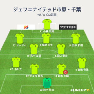 vsジュビロ磐田 先発メンバー