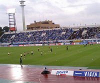 試合前のアップ中