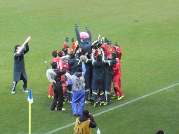 東北ドリームスはアフロ胴上げ