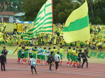 試合後のラインダンス