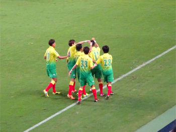 森本のゴール直後