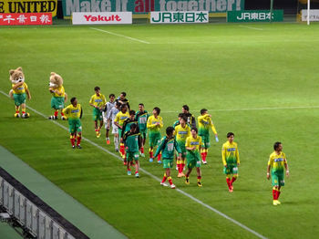 試合終了後の場内一周