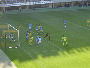 ジェフの前半のCKのチャンス