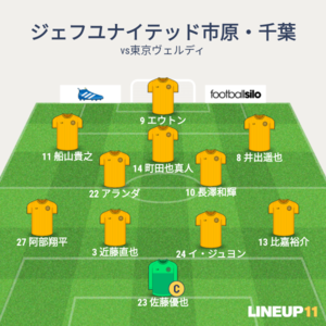 vs東京ヴェルディ 先発メンバー