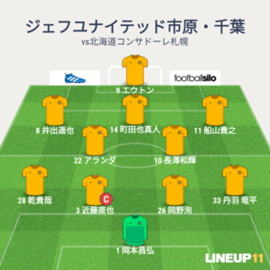 vs北海道コンサドーレ札幌 先発メンバー