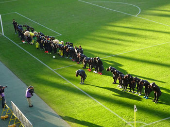 試合終了の場内一周。