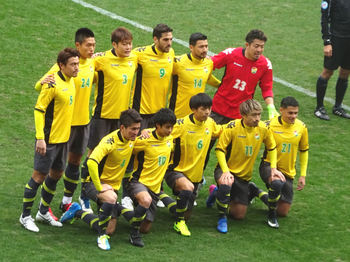 試合前の記念撮影