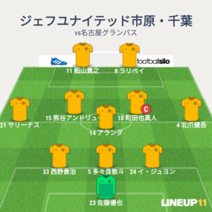 vs名古屋グランパス 先発メンバー