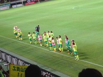 試合終了後の選手たち