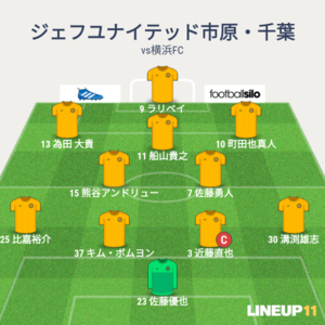 vs横浜FC 先発メンバー